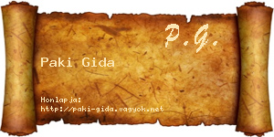 Paki Gida névjegykártya